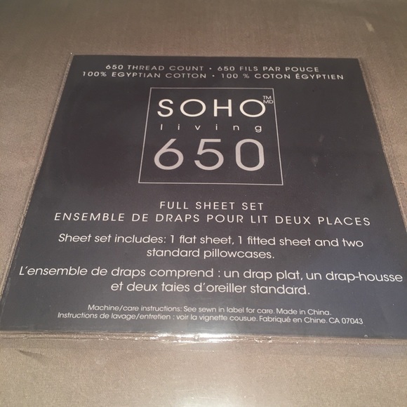 NWT SoHo 650 Full Sheet Set, 100% Egyptian cotton - Picture 4 of 6